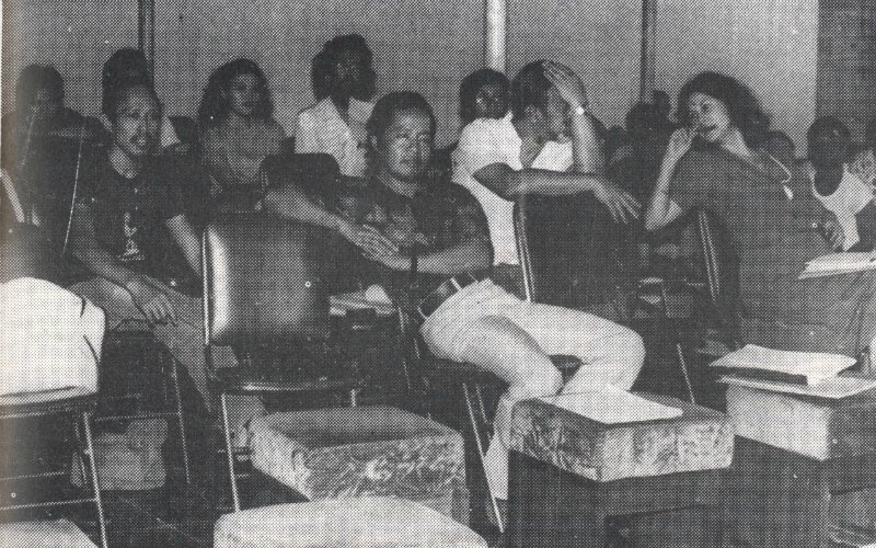 Para pengamat sarasehan Pekan Penata Tari 1983 di Ruang Pameran TIM Farida Feisol, FRans Haryadi, Sal Murgiyanto, Slamet A. -Dok. DKJ.