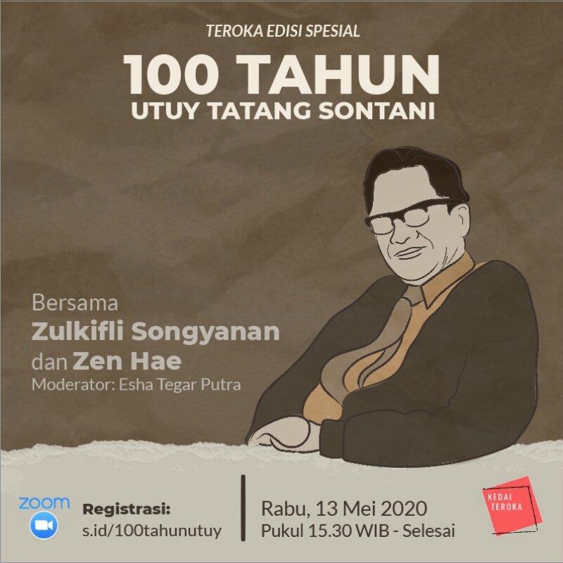Diskusi 100 Tahun Utuy Tatang Sontani oleh Kedai Teroka, berbasis Padang, Sumatra Barat. -Dok. Kedai Teroka.