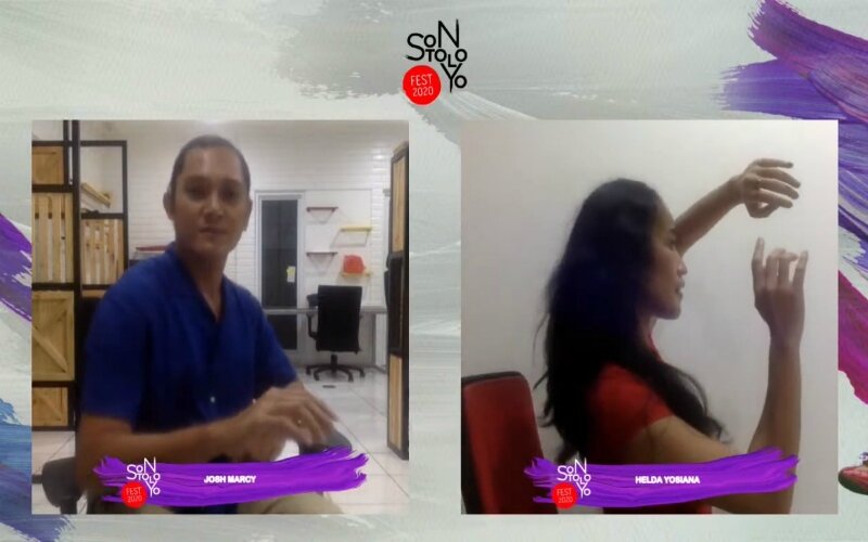 Josh Marcy dan Helda Yosiana merespon musik Tohpati dan Dewan Bujana lewat tari dalam Sontoloyo Fest 2020. -Dok. Sontoloyo Fest 2020/Youtube.