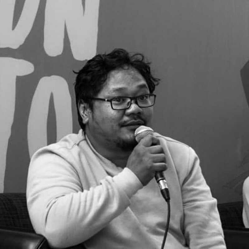 Iqbal, sutradara Kelompok Pojok, dalam sebuah diskusi biografi penciptaan pada Festival Teater Jakarta 2019. -Dok. Iqbal.