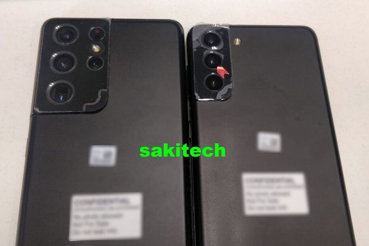 Tampilan asli dari ponsel Galaxy S21 Ultra (kiri) dan S21 Plus (kanan) yang seharusnya.