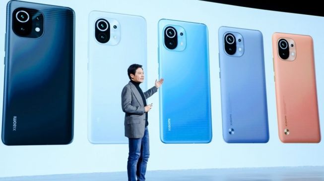 CEO Xiaomi Lee Jun meluncurkan Mi11 pada Senin (28/12/2020) di Beijing, China. [Dok Xiaomi]