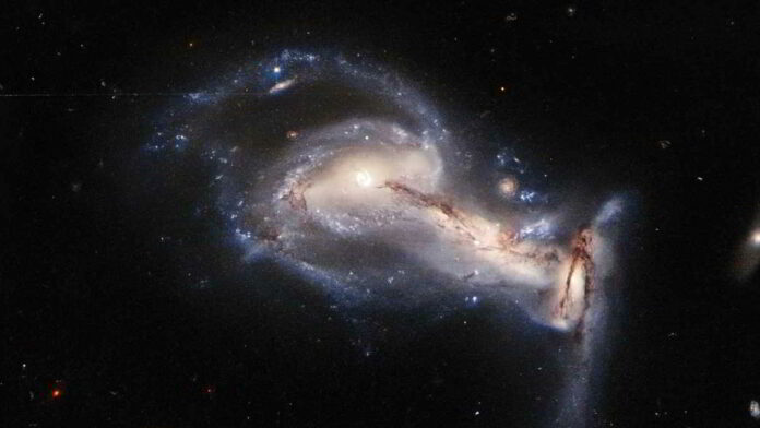 Galaxy Orb 195, Gravitasi tiga arah Berinteraksi dan Rumput