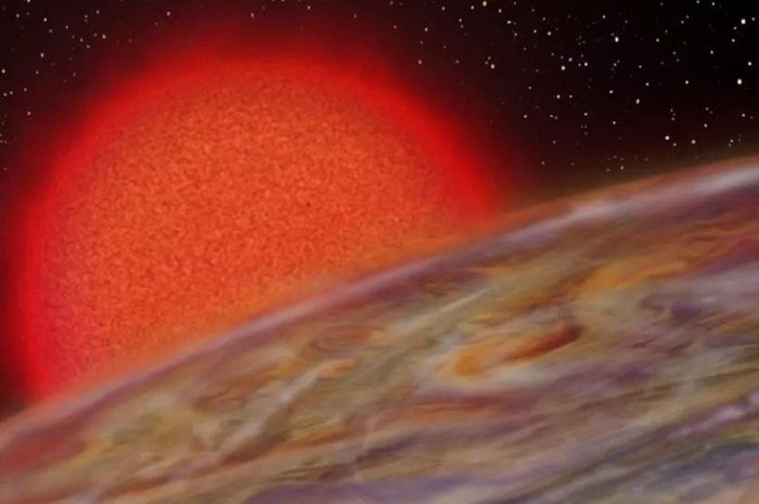 Sebuah planet ekstrasurya seukuran Jupiter mengorbit bintang yang sedang berevolusi.
