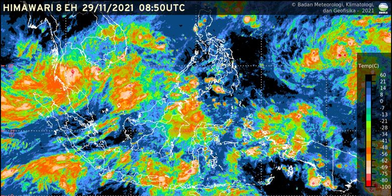 BMKG mendeteksi topan tropis terbaru 94W di Perairan Kamboja.  Waspada, hal ini akan moniku cuaca ekstrem di Indonesia.