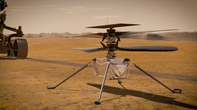 Helikopter brilian sedang bertugas di Mars. [NASA]